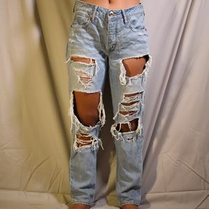 American Eagle Tom Girl Ripped Jeans